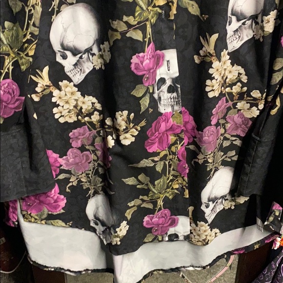 Blackmilk skull button up dress boyfriend oversize - Picture 5 of 6